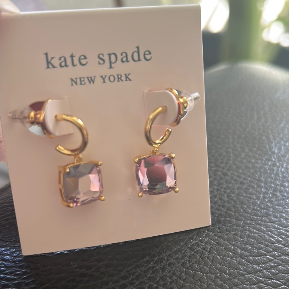 Kate Spade Gold and Light Pink Earrings - Picture 2 of 2